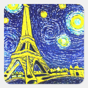 Adesivo Quadrado Starry Night Paris França