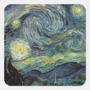 Adesivo Quadrado Starry Night - van Gogh