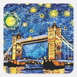Adesivo Quadrado Starry Starry Night London Inglaterra