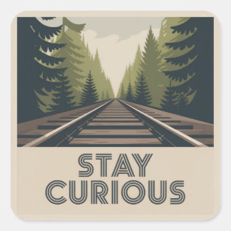 Adesivo Quadrado Stay Curious