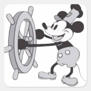 Adesivo Quadrado Steamboat Mickey