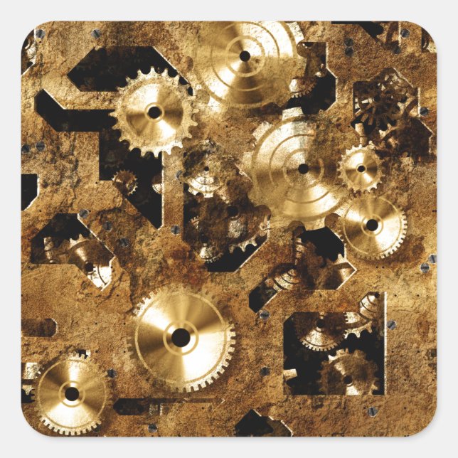 Adesivo Quadrado Steampunk (Frente)