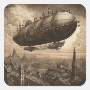 Adesivo Quadrado Steampunk Adventure