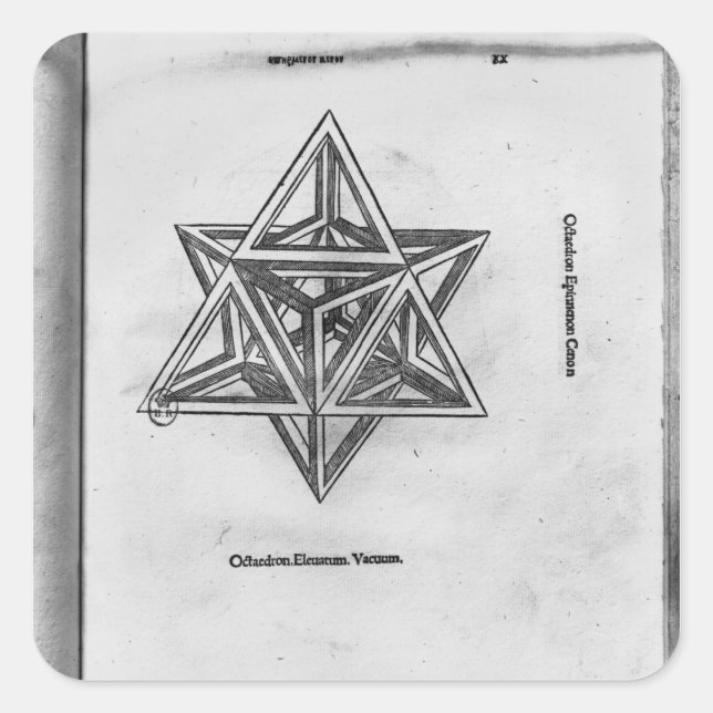Adesivo Quadrado Stella octangula, de "De Divina Proportione"