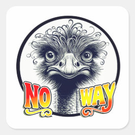 Adesivo Quadrado "Stern Emu" No Way Sticker Sheet