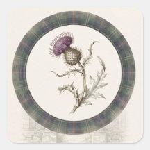 Adesivo Quadrado Stewart Caça Tartan Cardo