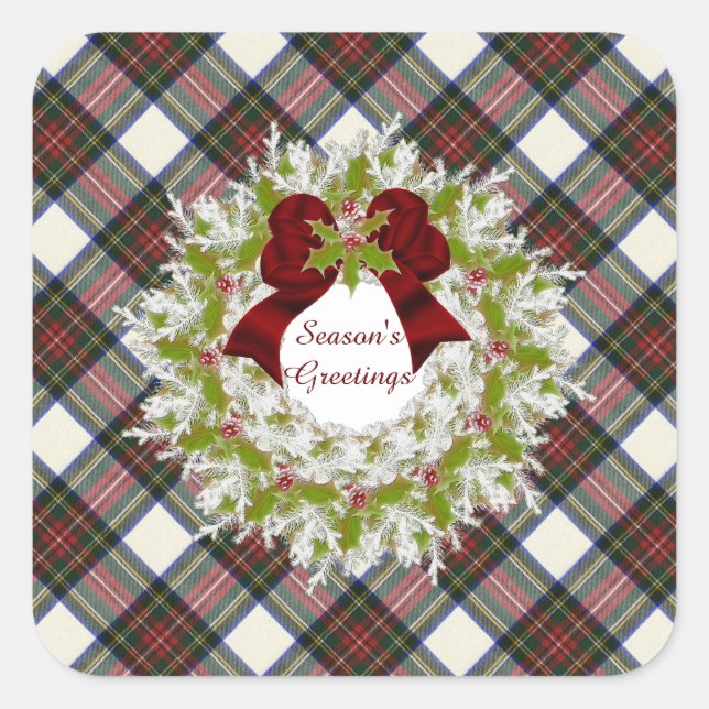 Adesivo Quadrado Stewart Dress Modern Original Scottish Tartan (Frente)