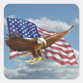 Adesivo Quadrado Sticker Bald Eagle Americano
