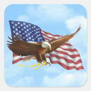Adesivo Quadrado Sticker Bald Eagle Americano