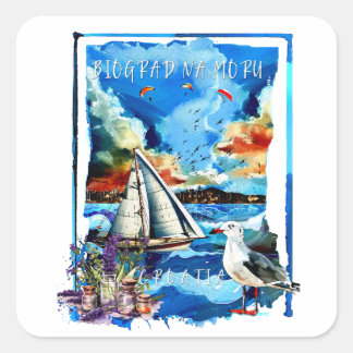 Adesivo Quadrado Sticker - Biograd na Moru