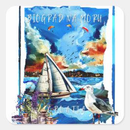 Adesivo Quadrado Sticker - Biograd na Moru