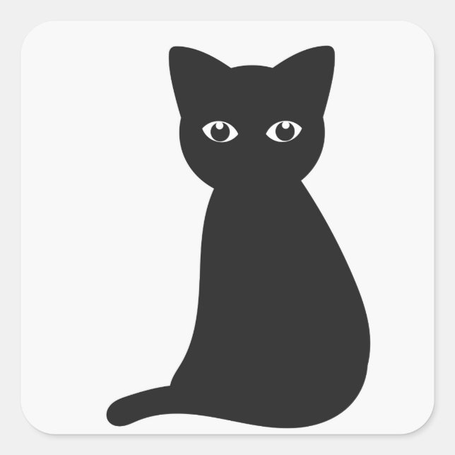 Adesivo Quadrado Sticker Black cat (Frente)