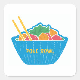 Adesivo Quadrado Sticker Blue Poke Bowl