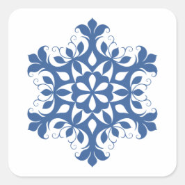 Adesivo Quadrado Sticker Blue Snowflake