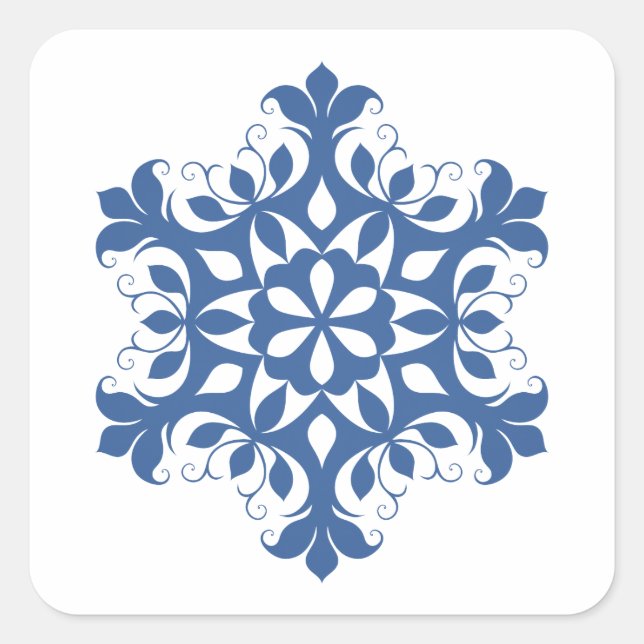 Adesivo Quadrado Sticker Blue Snowflake (Frente)