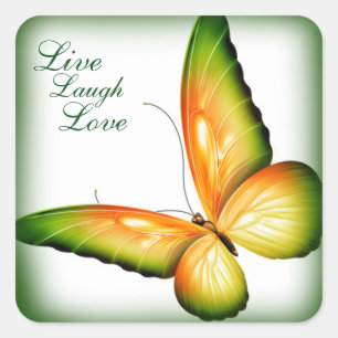 Adesivo Quadrado Sticker/Borboleta com Amor Rindo ao Vivo