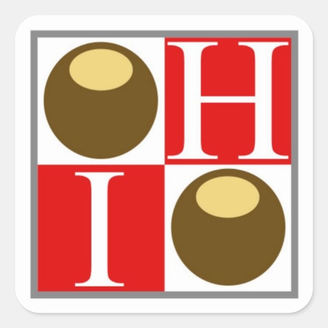Adesivo Quadrado Sticker Buckeye Nut Ohio Proud (Frente)