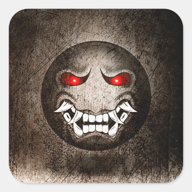 Adesivo Quadrado Sticker Carré Samouraïmoji Vintage (Frente)