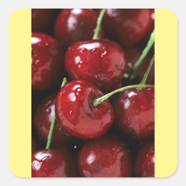 Adesivo Quadrado Sticker Cherries (Frente)