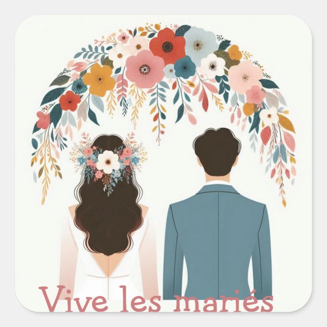 Adesivo Quadrado Sticker de mariés (Frente)