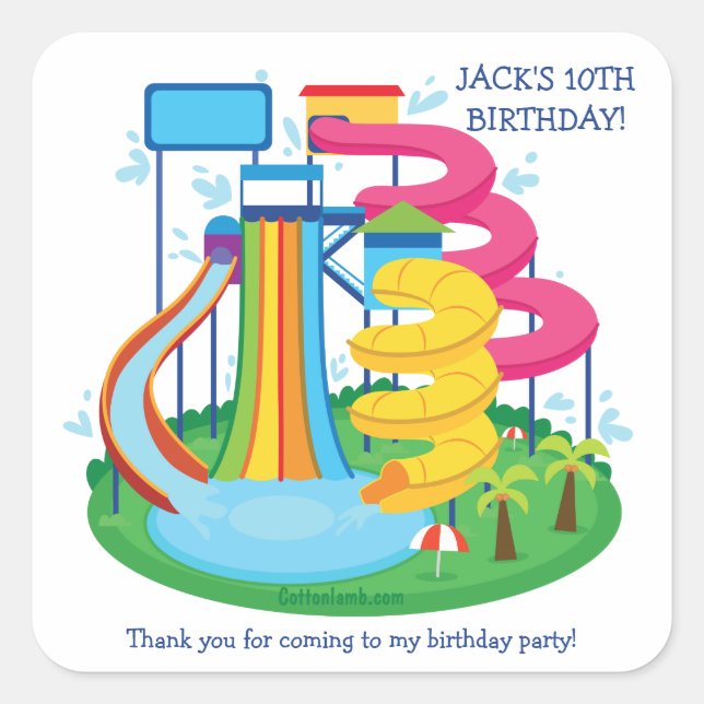 Adesivo Quadrado Sticker do Parque Água (Frente)