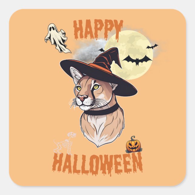 Adesivo Quadrado sticker halloween animals (Frente)