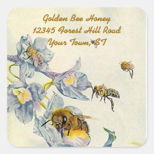 Adesivo Quadrado Sticker Honey Beers Morning Glory Flowers