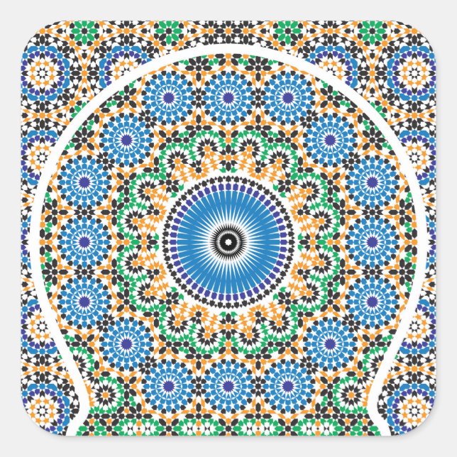 Adesivo Quadrado Sticker no estilo marroquino (Frente)