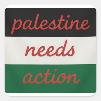 Adesivo Quadrado Sticker Palestine needs Action