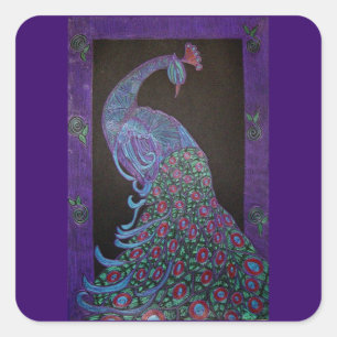 Adesivo Quadrado Sticker - Peacock Orgulhoso