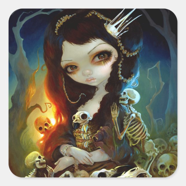 Adesivo Quadrado Sticker "Princesa dos Ossos" (Frente)