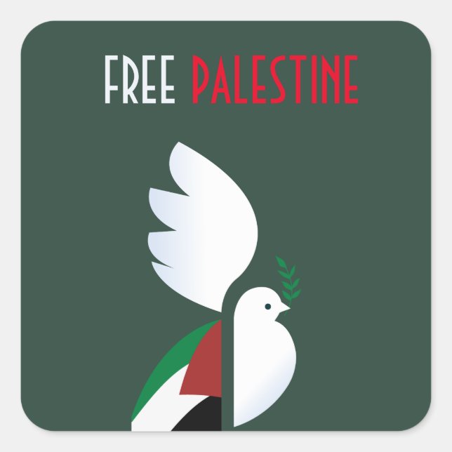 Adesivo Quadrado Sticker Quadrado da Palestina Livre | Solidariedad (Frente)