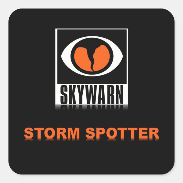 Adesivo Quadrado Sticker Quadrado do Spotter Storm SKYWARN (Frente)