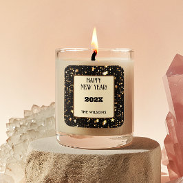 Adesivo Quadrado Sticker Quadrado | Feliz ano novo Festivo Seis de 