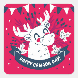 Adesivo Quadrado Sticker Quadrado Feliz do Dia do Canadá