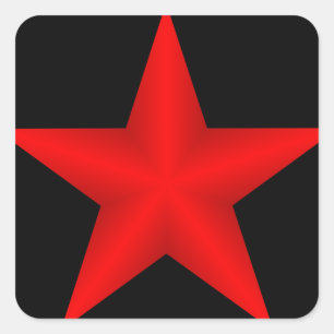 Adesivo Quadrado Sticker Red Star