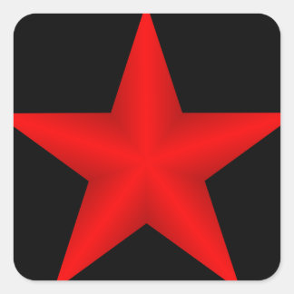 Adesivo Quadrado Sticker Red Star