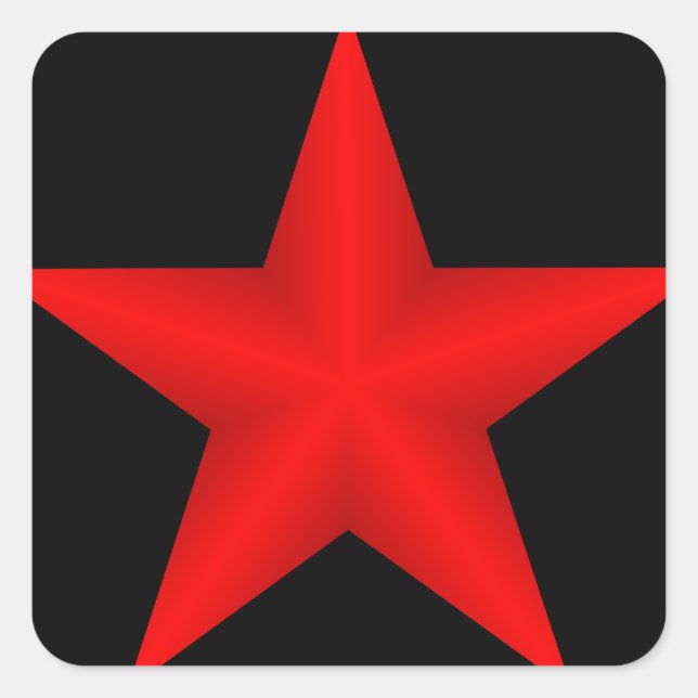 Adesivo Quadrado Sticker Red Star (Frente)