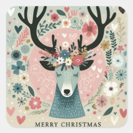 Adesivo Quadrado Sticker “Renne de Noël“