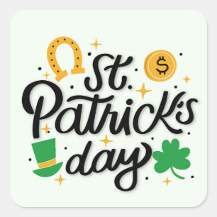 Adesivo Quadrado Sticker St Patricks     DaySquare