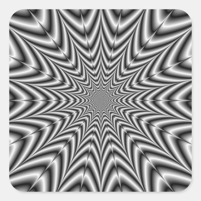 Adesivo Quadrado Sticker Super Nova a Preto e Branco (Frente)