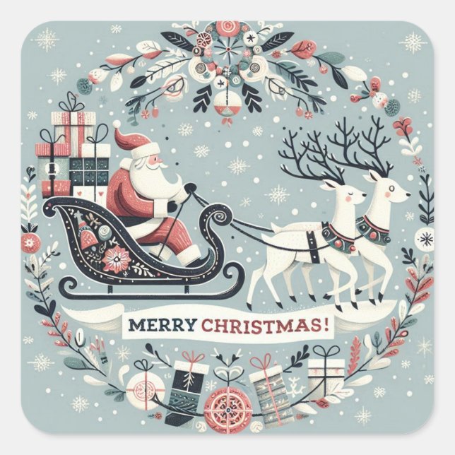 Adesivo Quadrado Sticker “Traineau du Père Noël“ (Frente)