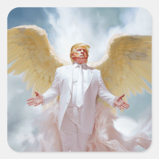 Adesivo Quadrado Sticker - "Trump with Wings"