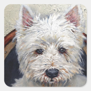Adesivo Quadrado Sticker West Highland Terrier