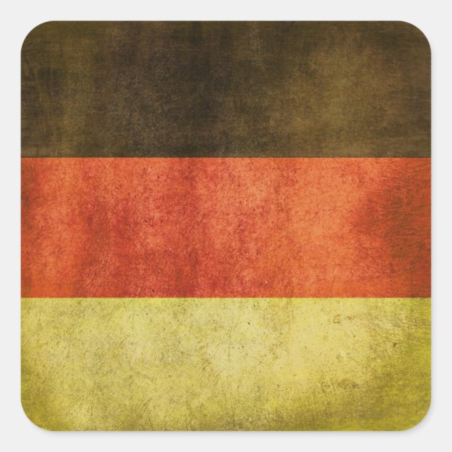 Adesivo Quadrado Sticker with Dirty Flag, Alemanha (Frente)