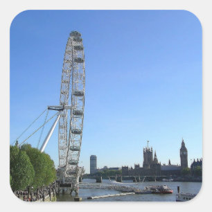 Adesivo Quadrado Sticker with London Eye Ferris Wheel