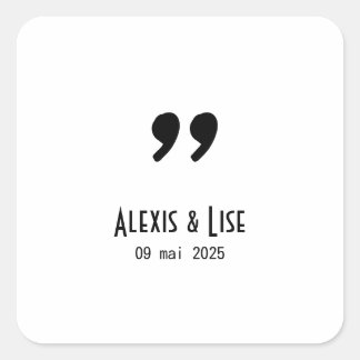 Adesivo Quadrado Stickers autocollant de mariage Apostrophe