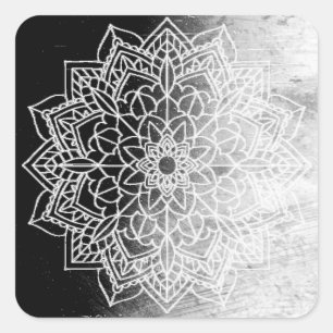 Adesivo Quadrado Stickers Black Mandala