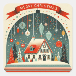 Adesivo Quadrado Stickers carrés de Noël