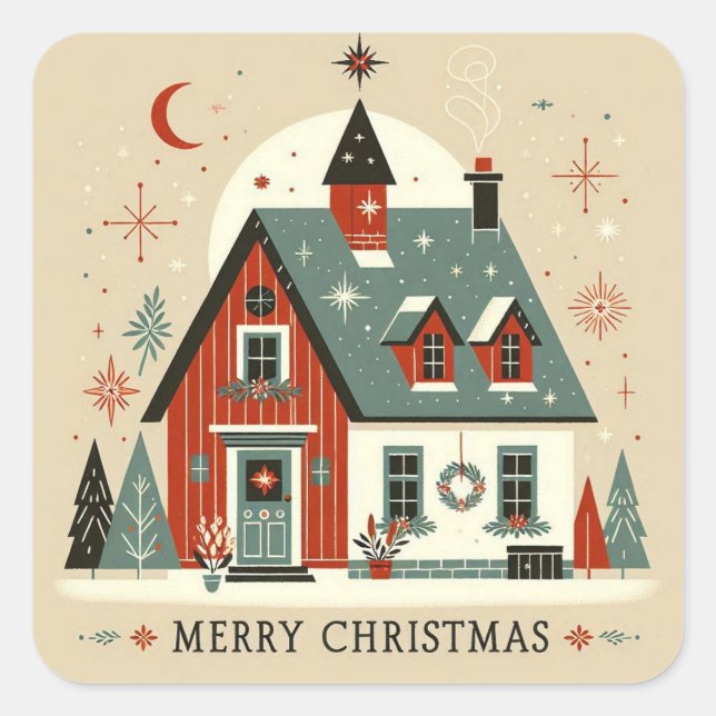 Adesivo Quadrado Stickers carrés de Noël (Frente)